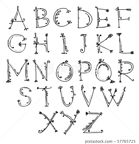 Sketch of floral alphabet for your design Sketch of floral alphabet for your design 57765725