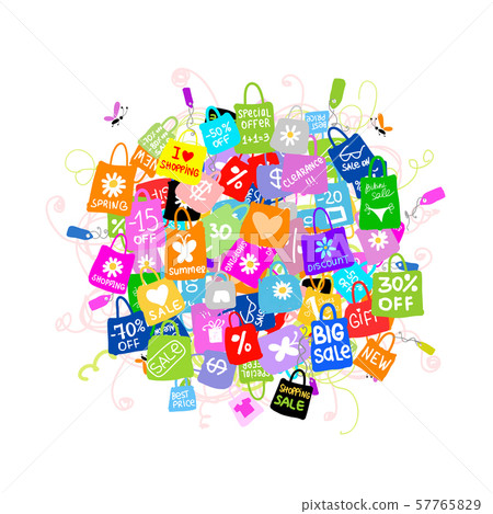 Big sale concept with shopping bags for your Big sale concept with shopping bags for your 57765829