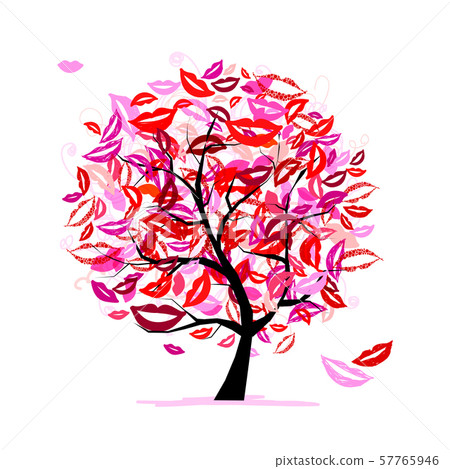 Tree of kisses with lips and smiles for your Tree of kisses with lips and smiles for your 57765946