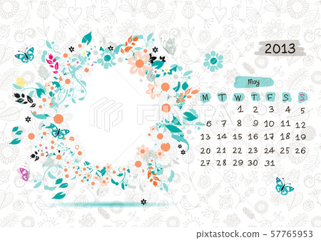 Vector calendar 2013, may. Frame with place for 57765953