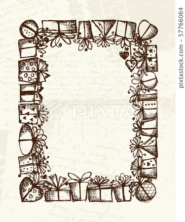 Gift boxes, frame for your design - Stock Illustration [57766064] - PIXTA