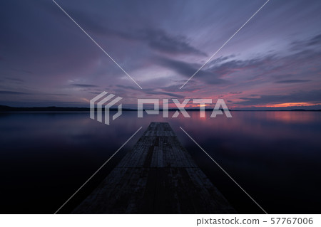 Evening view of Lake Kutcharo, Hokkaido 57767006