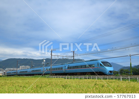Odakyu Romance Car MSE going through rice fields 57767013
