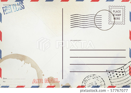 Backside of blank postcard with dirty stain Backside of blank postcard with dirty stain 57767077