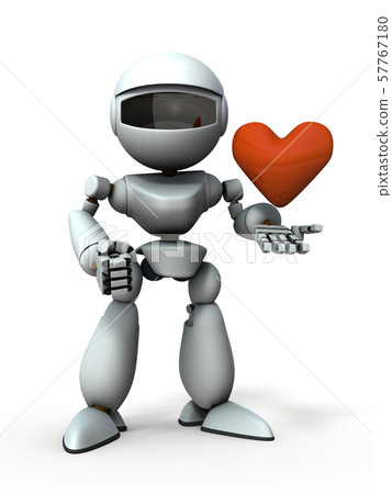 Robot holding a heart Robot holding a heart 57767180