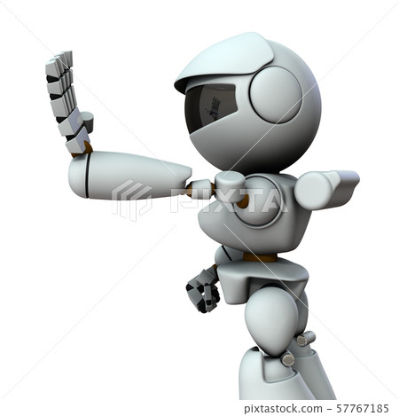 AI robot rejecting with hand in front AI robot rejecting with hand in front 57767185