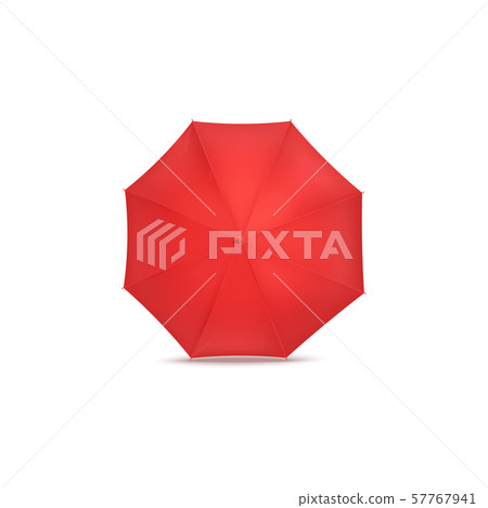 Red open umbrella or parasol for protection from the rain. Red open umbrella or parasol for protection from the rain. 57767941