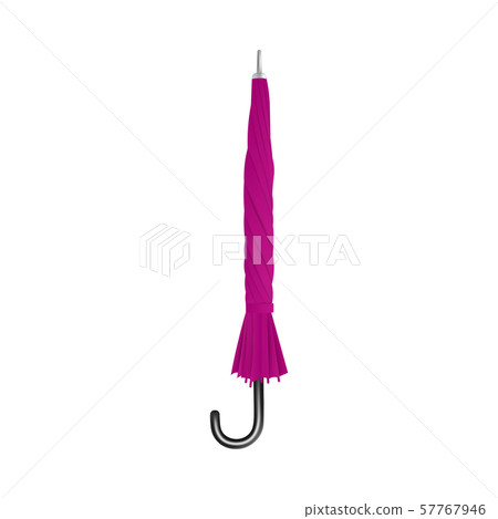 Realistic purple umbrella folded shut isolated on white background, 57767946