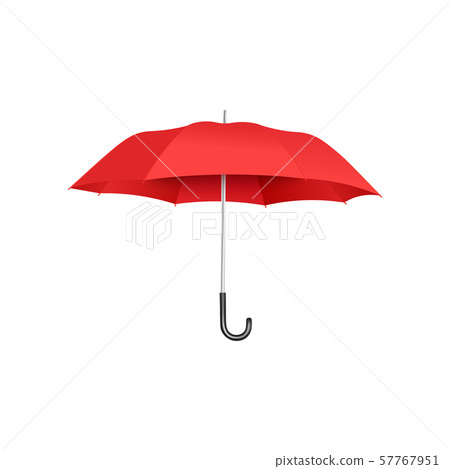 Classic open red umbrella floating isolated on white background Classic open red umbrella floating isolated on white background 57767951