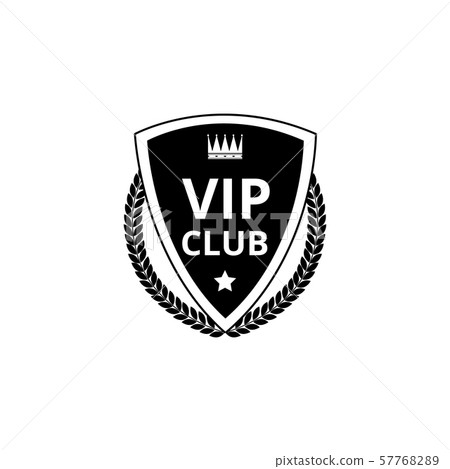 Vip Club Black Shield Badge Icon With Crown Stock Illustration 5776