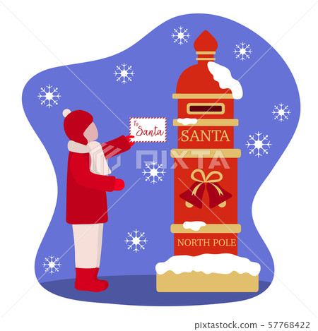 New Year 2020, Merry Christmas Santa mailbox Child 57768422