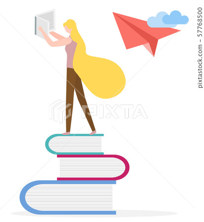 Vector Woman, books Female reader Literature fans 57768500