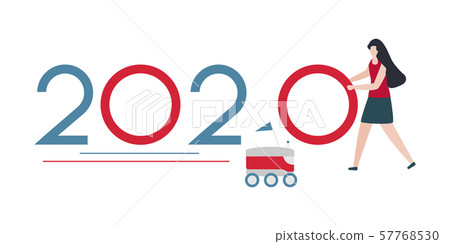 Happy New Year 2020 card Vector Robot People Happy New Year 2020 card Vector Robot People 57768530