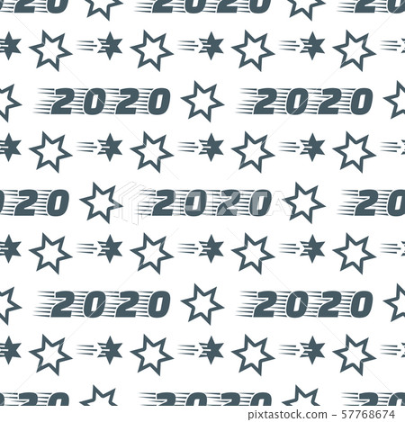 New Year 2020, Christmas seamless pattern Stars New Year 2020, Christmas seamless pattern Stars 57768674