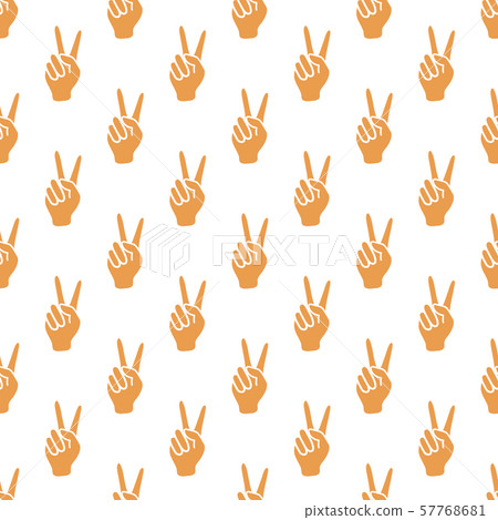 Pattern with sign of victory Gesture of the hand. 57768681
