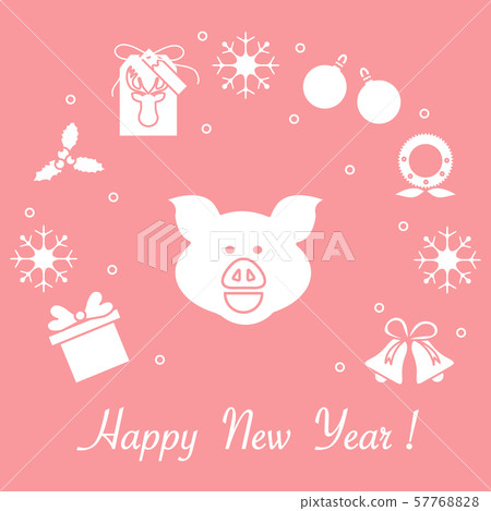 Happy New Year 2019 card Vector illustration. Happy New Year 2019 card Vector illustration. 57768828