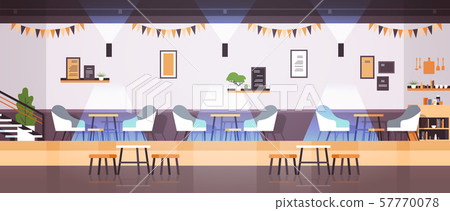 modern cafe interior empty no people restaurant cafeteria design flat horizontal banner modern cafe interior empty no people restaurant cafeteria design flat horizontal banner 57770078