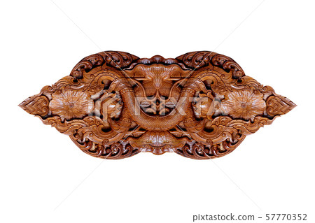 Pattern of wood carved on white background 57770352
