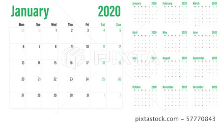 Calendar planner 2020 template vector illustration 57770843