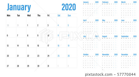 Calendar planner 2020 template vector illustration 57770844