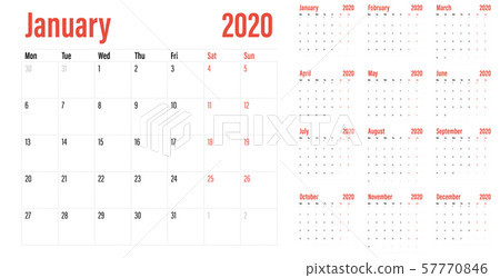 Calendar planner 2020 template vector illustration Calendar planner 2020 template vector illustration 57770846
