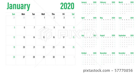 Calendar planner 2020 template vector illustration - Stock Illustration ...