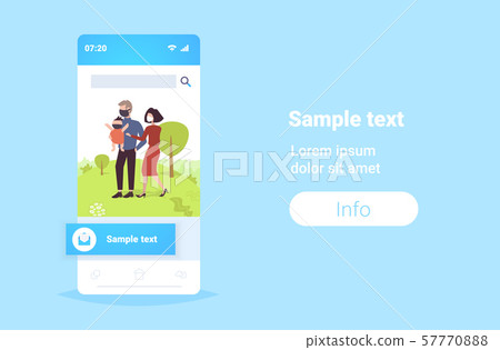 family in face masks walking outdoor toxic air pollution industry smog polluted environment concept 57770888