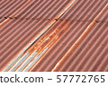 Close-up Old Zinc Metal Roof Texture Background, Rusty Zinc Roofing Sheet 57772765