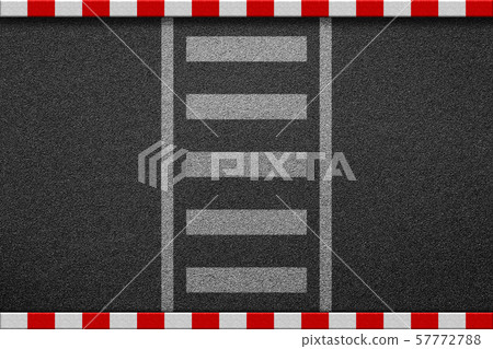 Empty crosswalk on asphalt road with red and white Empty crosswalk on asphalt road with red and white 57772788