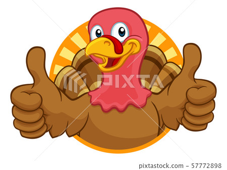 Turkey Thanksgiving or Christmas Cartoon Character 57772898