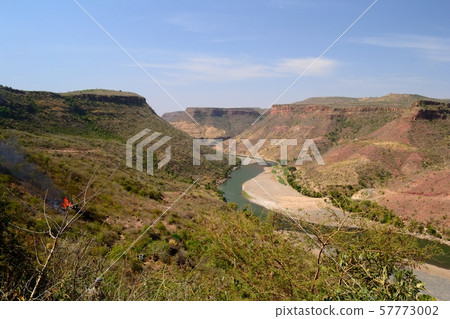 Blue Nile gorge, wide angle view, Ethiopia 57773002