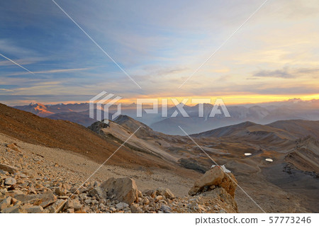 Red alpine sunset 57773246