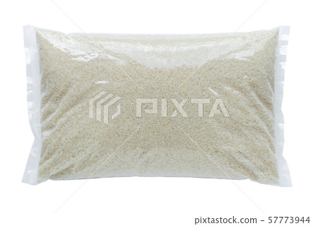 Rice packed in a plastic bag 57773944