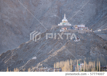 Shanti Stupa on a hilltop in Leh Ladakh Shanti Stupa on a hilltop in Leh Ladakh 57774007