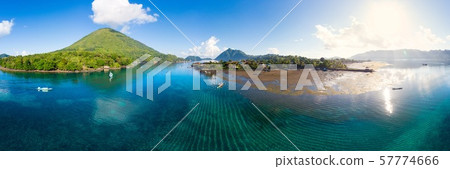 Aerial view Banda Islands Moluccas archipelago 57774666