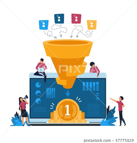Funnel leads generation. Inbound marketing and attracting customers strategy, increasing conversion 57775829