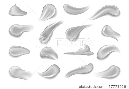 Gel smears. Realistic cosmetic texture hygienic cream for makeup. Vector illustration healthy creamy Gel smears. Realistic cosmetic texture hygienic cream for makeup. Vector illustration healthy creamy 57775926