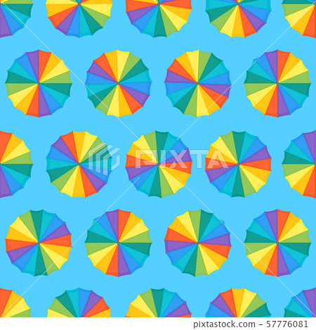 Realistic Detailed 3d Color Umbrella Seamless Pattern Background. Vector 57776081