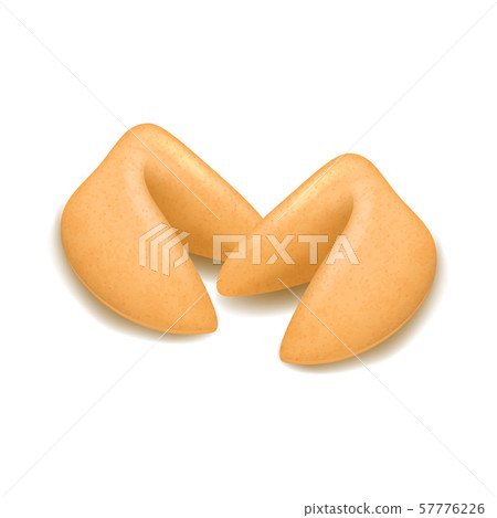 Realistic Detailed 3d Fortune Cookies Whole Set. Vector 57776226