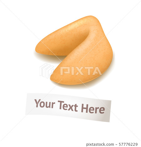 Realistic Detailed 3d Fortune Cookie Card. Vector Realistic Detailed 3d Fortune Cookie Card. Vector 57776229