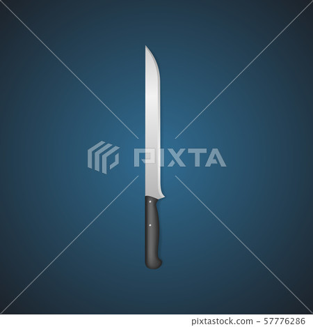 Realistic Detailed 3d Butcher Meat Knife. Vector Realistic Detailed 3d Butcher Meat Knife. Vector 57776286