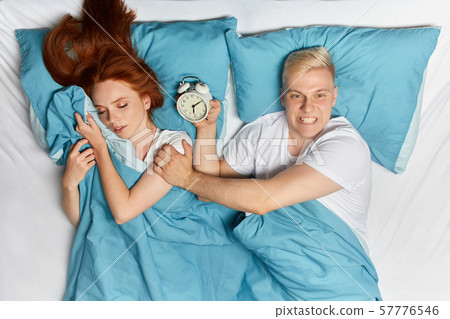 young couple are being late at work young couple are being late at work 57776546