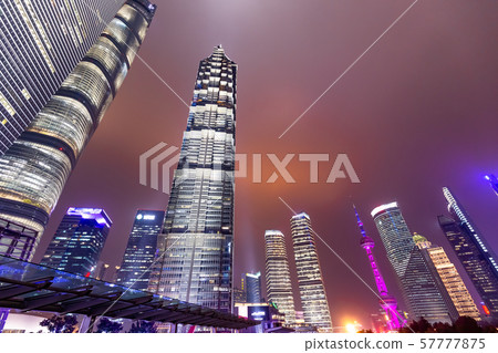Shanghai skyscraper night view Shanghai skyscraper night view 57777875