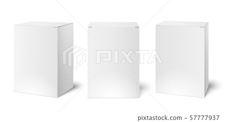 White blank cardboard package boxes mockup. Medicament 3d realistic box packaging vector White blank cardboard package boxes mockup. Medicament 3d realistic box packaging vector 57777937