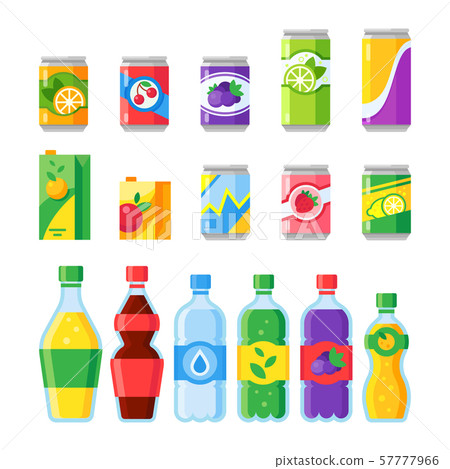 Drink beverages. Cold energy or fizzy soda beverage, sparkling water and fruit juice in glass 57777966