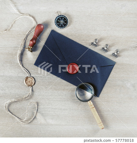 Black envelope and stationery Black envelope and stationery 57778018