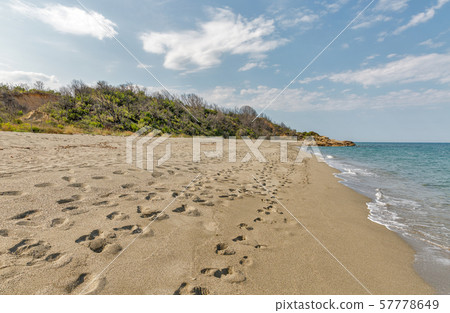 Bella Riva beach on the east of Corsica island, 57778649