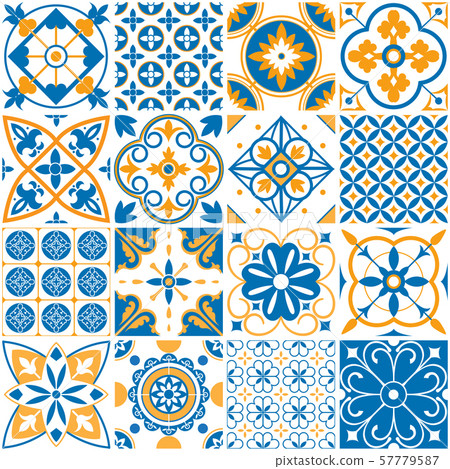 Mediterranean pattern. Decorative lisboa seamless patterns. Ornamental elements for portugal decor Mediterranean pattern. Decorative lisboa seamless patterns. Ornamental elements for portugal decor 57779587