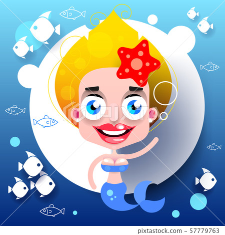Mermaid In Hand Drawn Style . Vector Hand Drawn Mermaid In Hand Drawn Style . Vector Hand Drawn 57779763