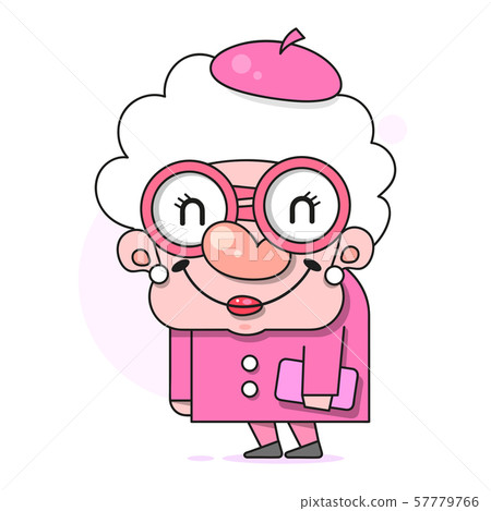 Cartoon Grandmother. Smiling Senior. Flat Woman. Cartoon Grandmother. Smiling Senior. Flat Woman. 57779766